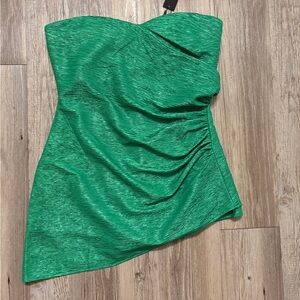 Fashion Nova Asymmetrical Green Mini Dress